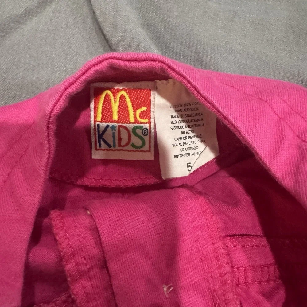 Vintage‎ Y2K McKids Blouse Kids 5 Pink Floral Embroidered SS Girls Top
